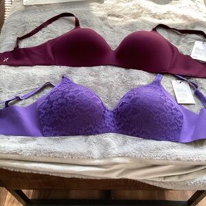 NWT Knix 2 Wingwomen bras bundle size 5 periwinkle and berry